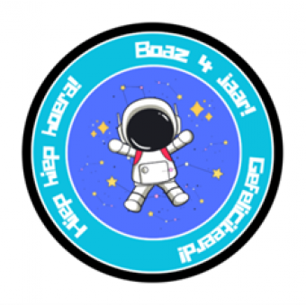 Verjaardag sticker - Astronaut