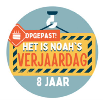 Verjaardag sticker - Bouwplaats