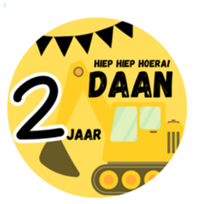 Verjaardag Sticker - Graafmachine