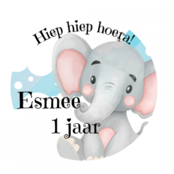 Verjaardagsticker - Grote Olifant