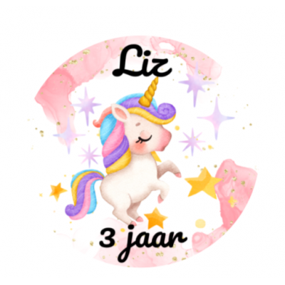 Verjaardag Sticker - Grote Unicorn