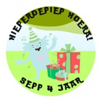 Verjaardag sticker - Monster