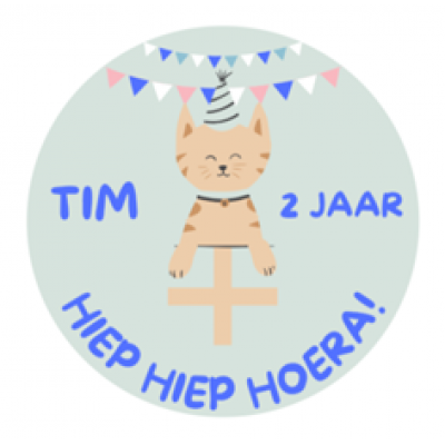 Verjaardag sticker - Poes