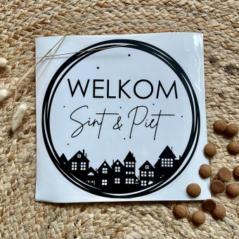 Raamsticker Sint en Piet - rond 