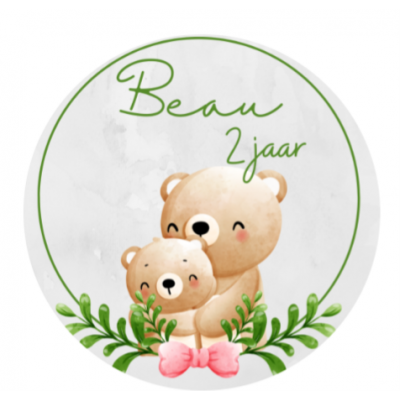 Verjaardag sticker - Beertjes 