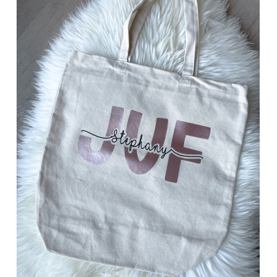 Bedrukte canvas tas met diepere bodem mama/oma/juf