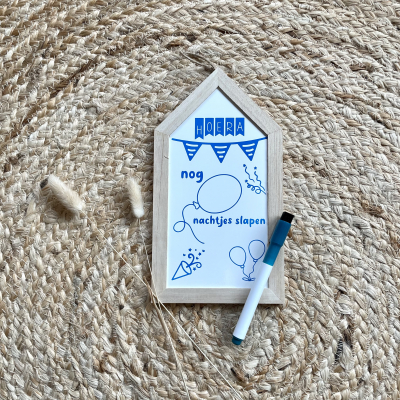 Aftelhuisje verjaardag - Blauw 